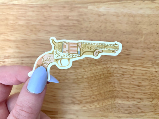 Outlaw Sticker - Pink Revolver