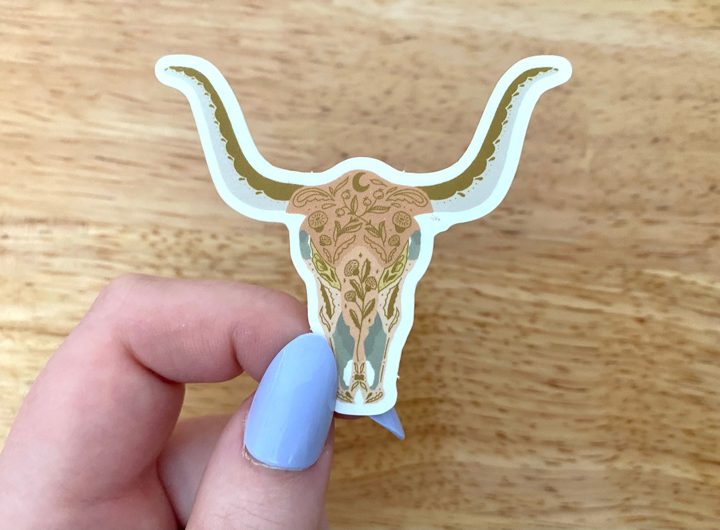 Outlaw Sticker - Pink Steer Skull