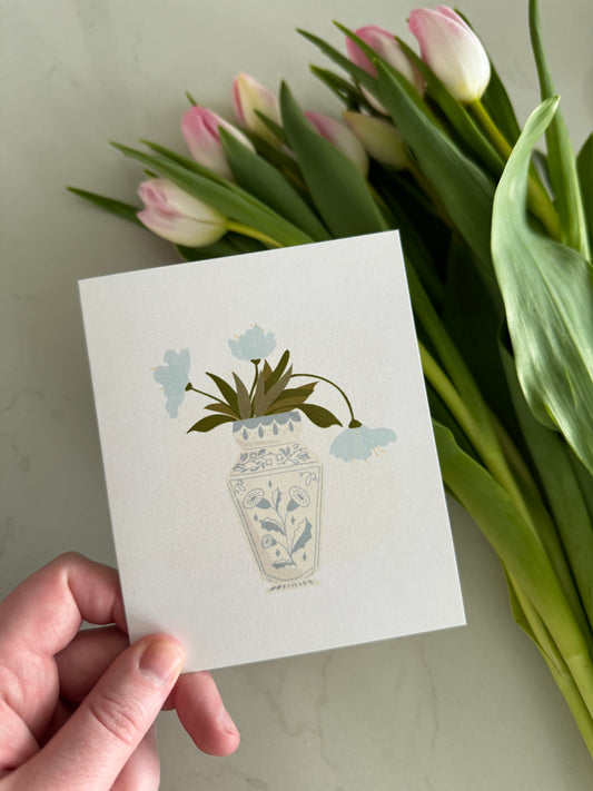 Blue Vase Greeting Card